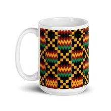Load image into Gallery viewer, African Royal Black/Yellow Art Kente Mug