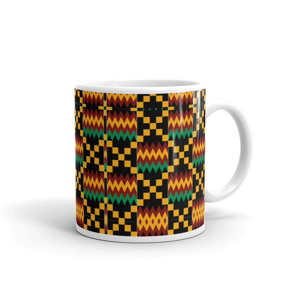 African Royal Black/Yellow Art Kente Mug